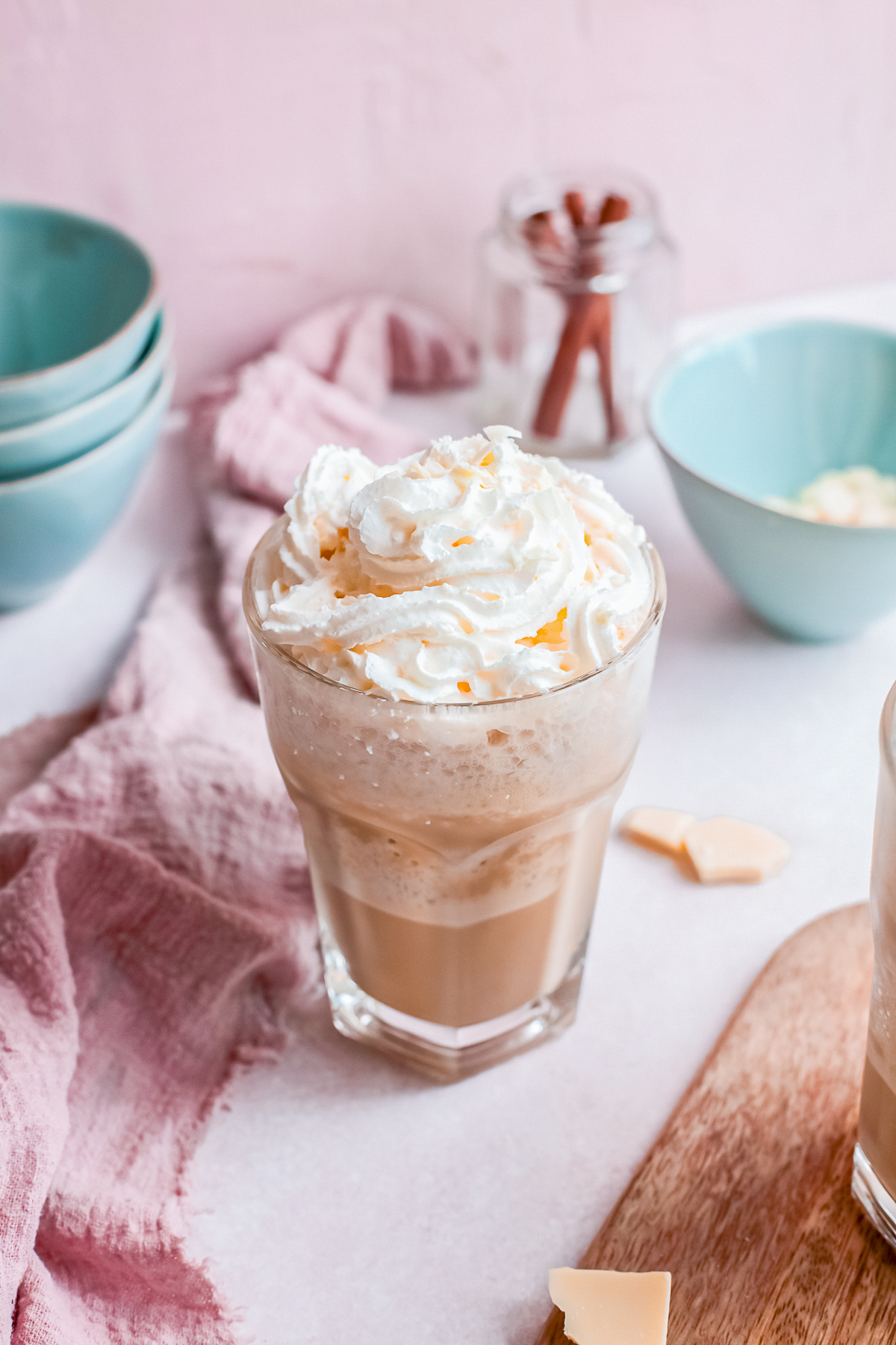 One Frappuccino topped with whipped cream.
