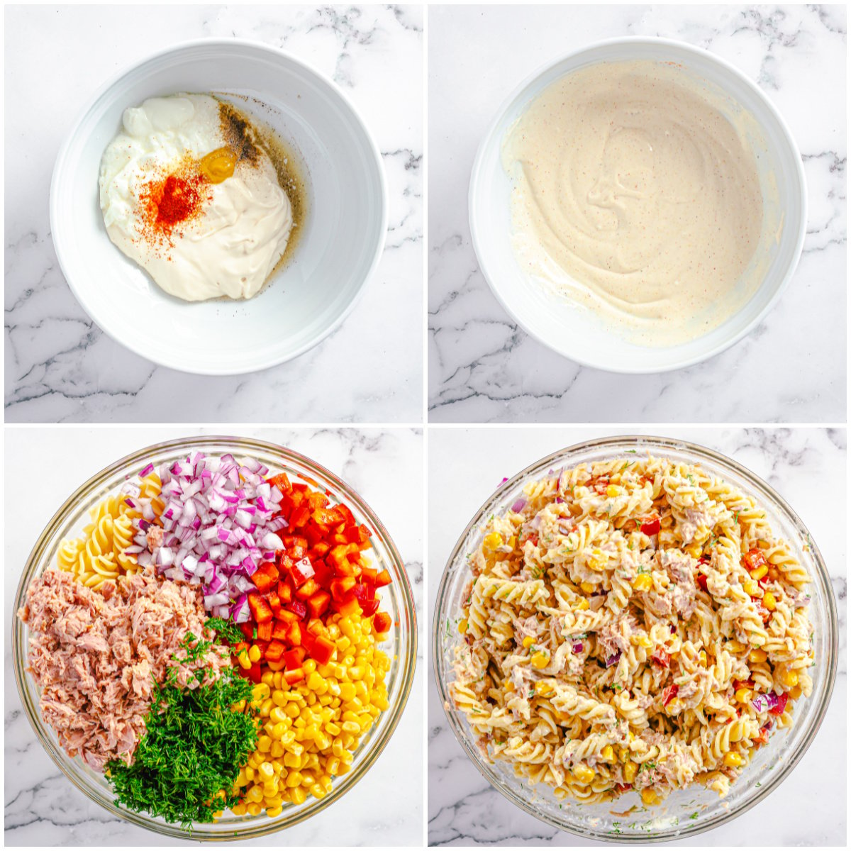 Step by step photos on how to make Tuna Pasta Salad.