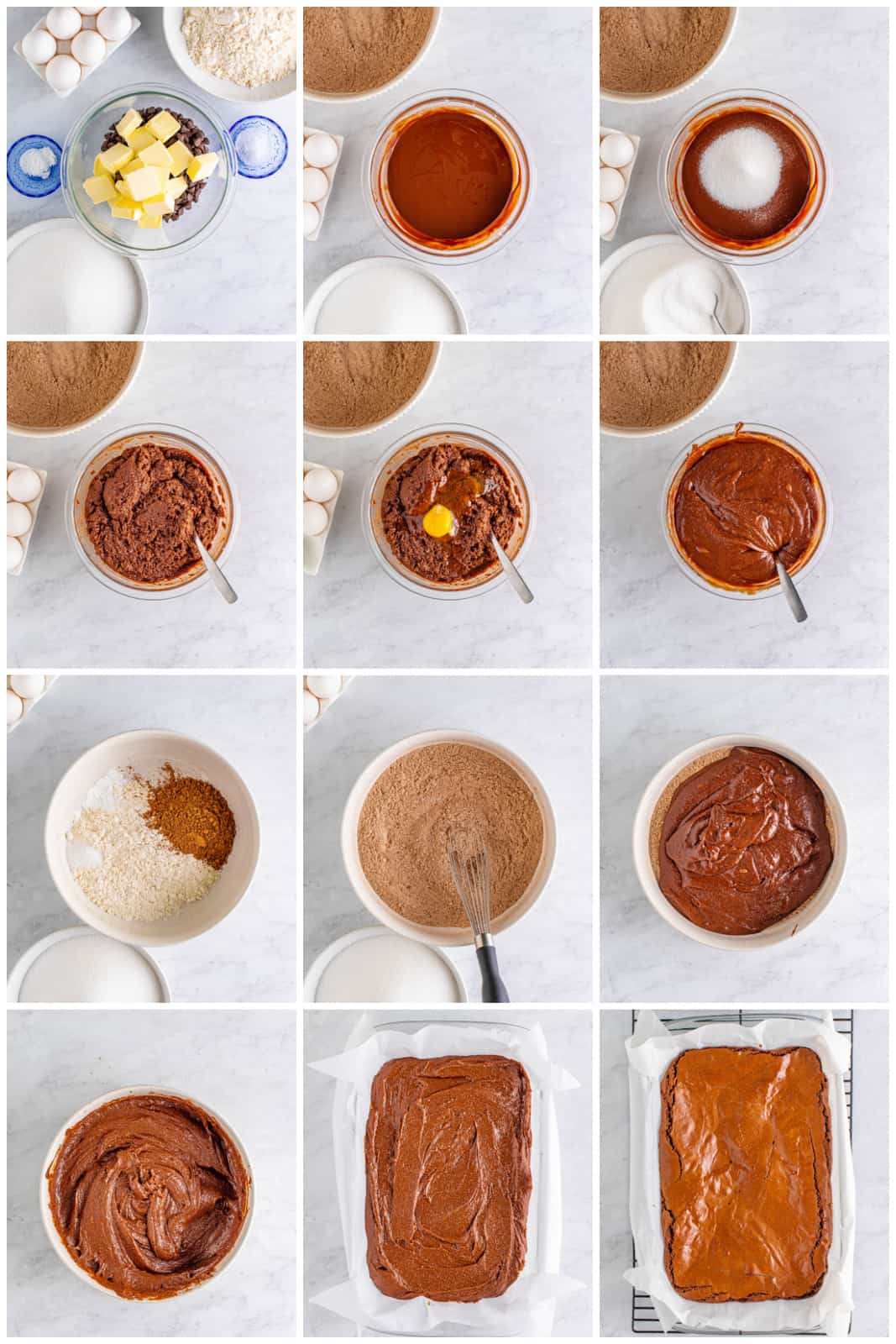 Step by step photos on how to make Fudgy Brownies.