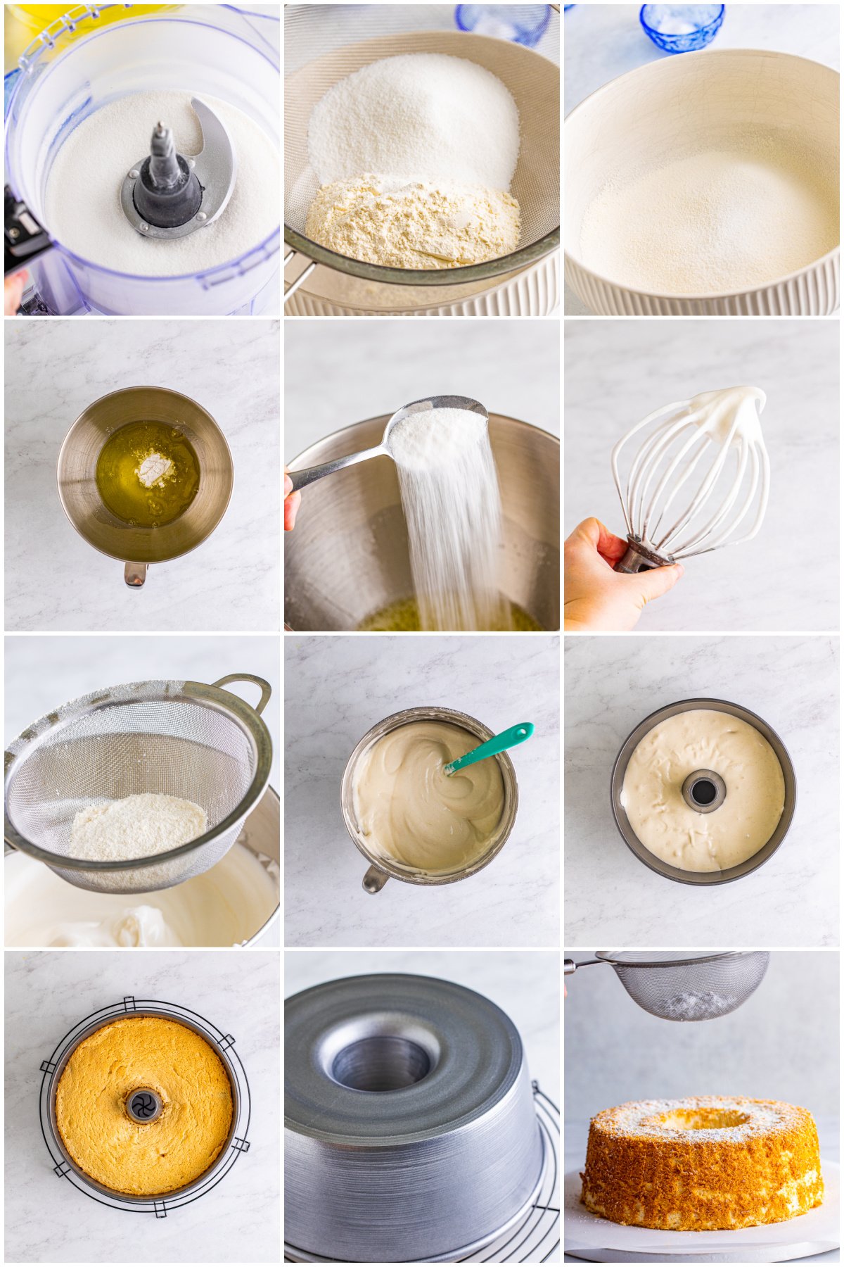 Step by step photos on how to make an Angel Food Cake Recipe.