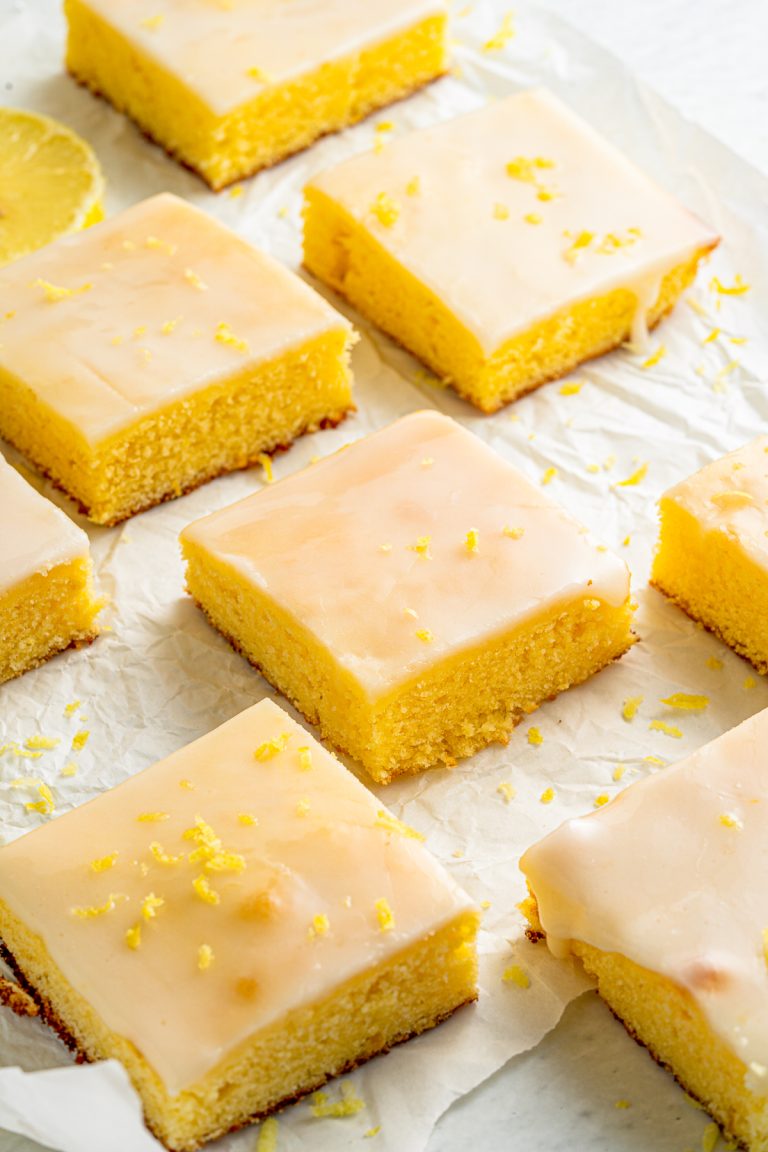 Cut brownies on parchment paper.