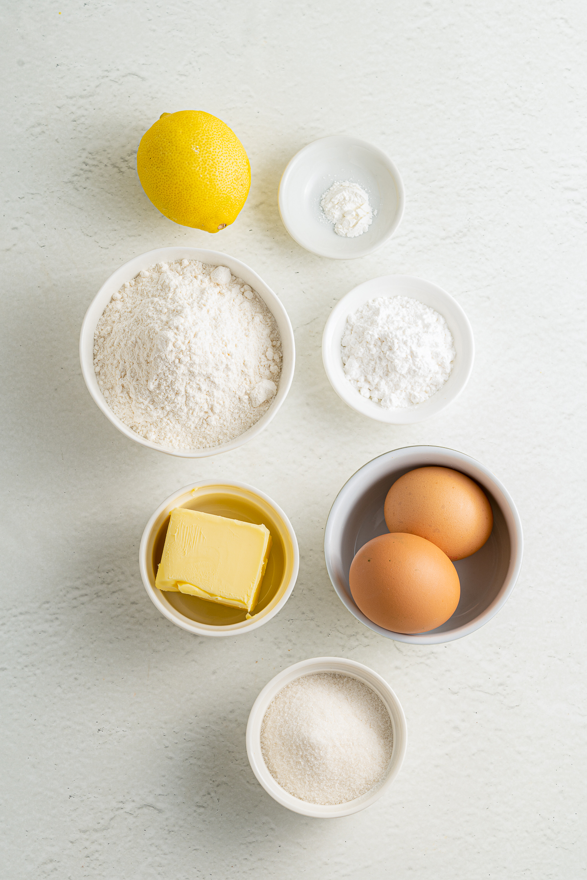 Ingredients needed to make Lemon Brownies.