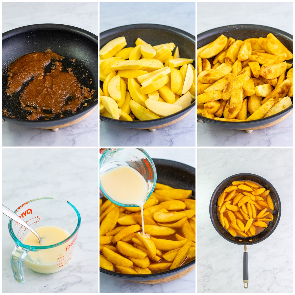 Step by step photos on how to make Cracker Barrel Fried Apples.