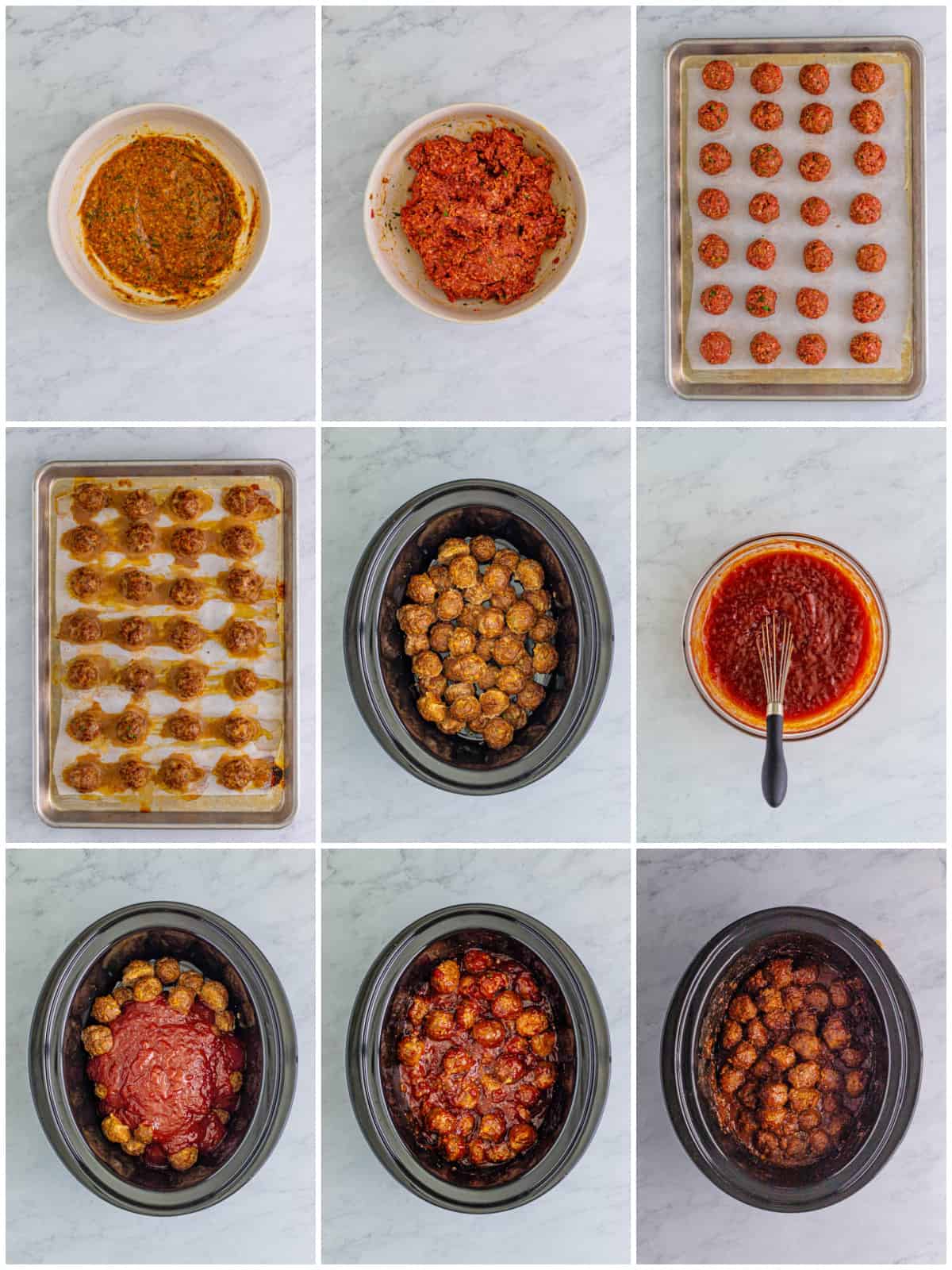 Step by step photos on how to make Cranberry Meatballs.