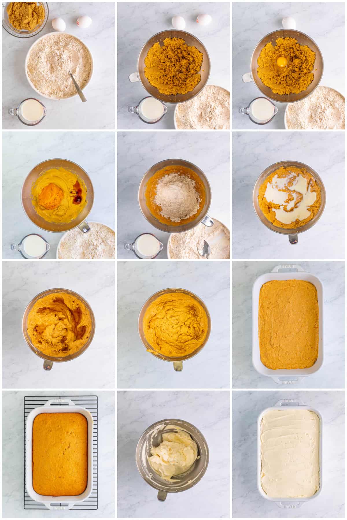 Step by step photos on how to make a Sweet Potato Cake.