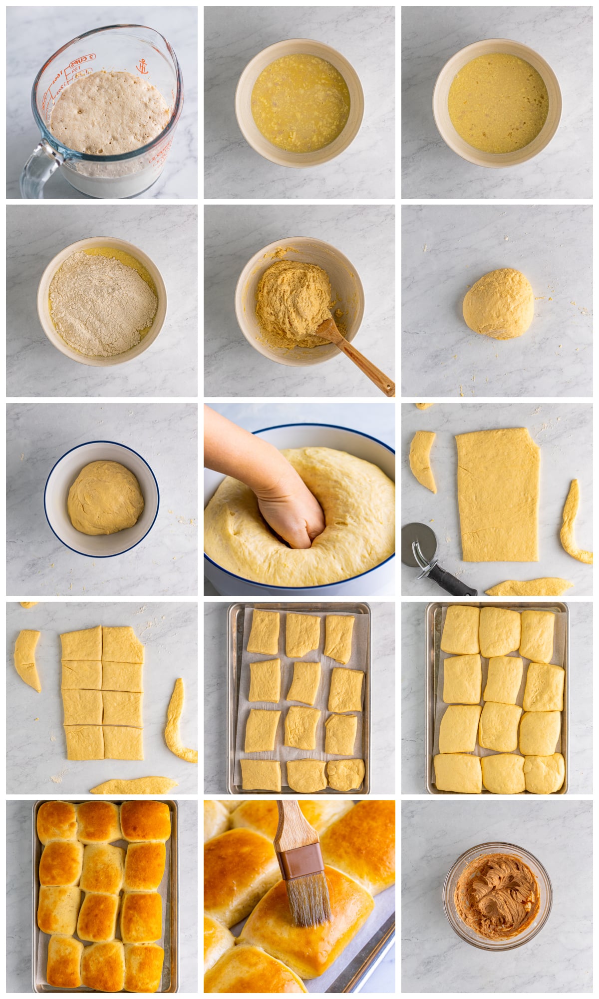 Step by step photos on how to make Texas Roadhouse Rolls.