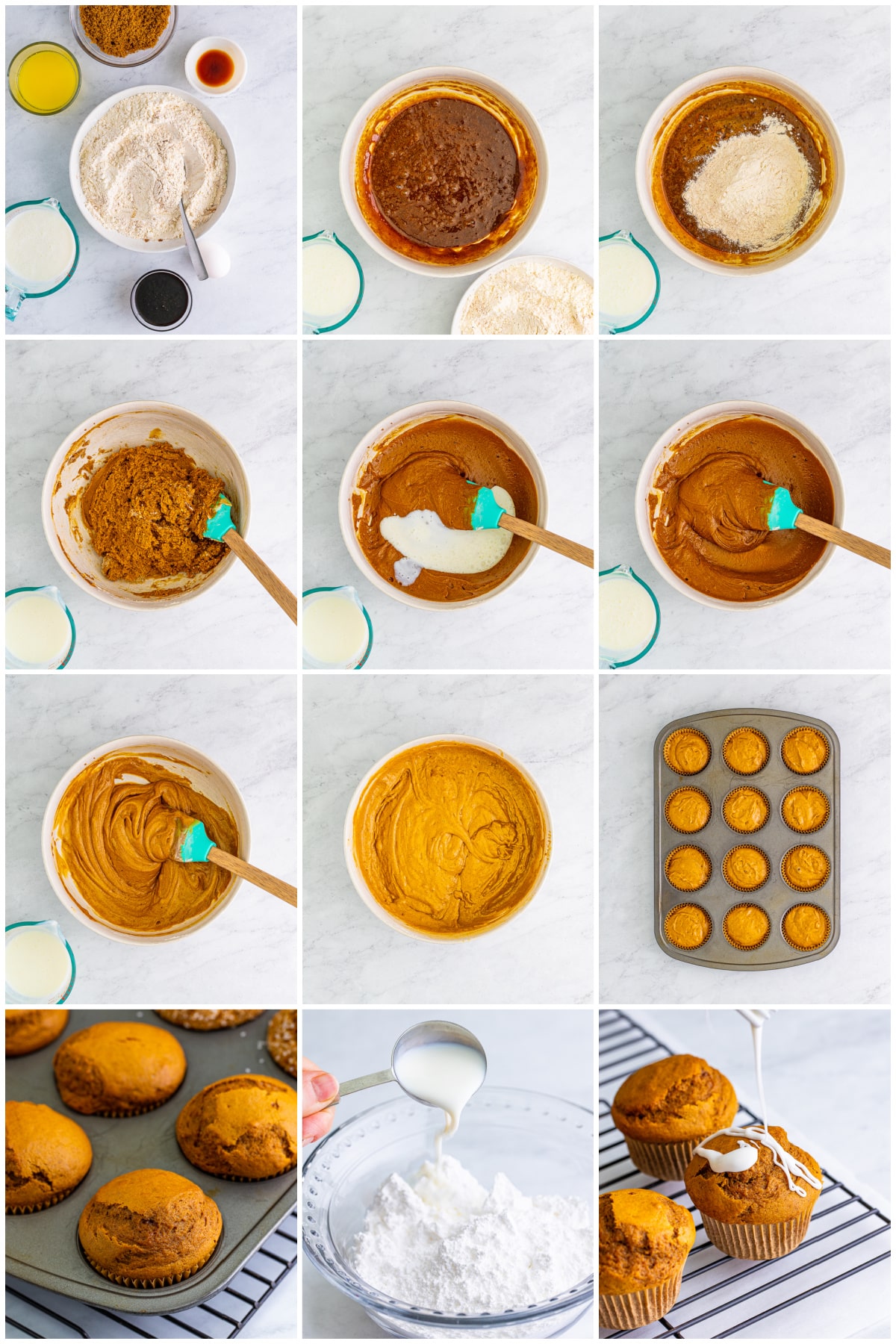 Step by step photos on how to make Gingerbread Muffins.