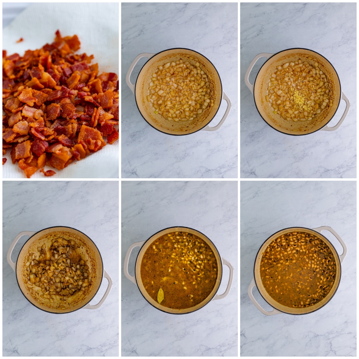 Step by step photo on how to make Bacon Black Eyed Peas.