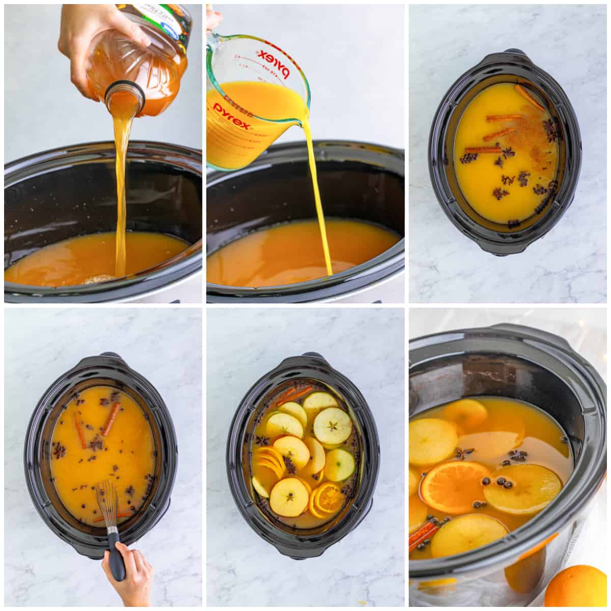 Step by step photos on how to make Slow Cooker Wassail.