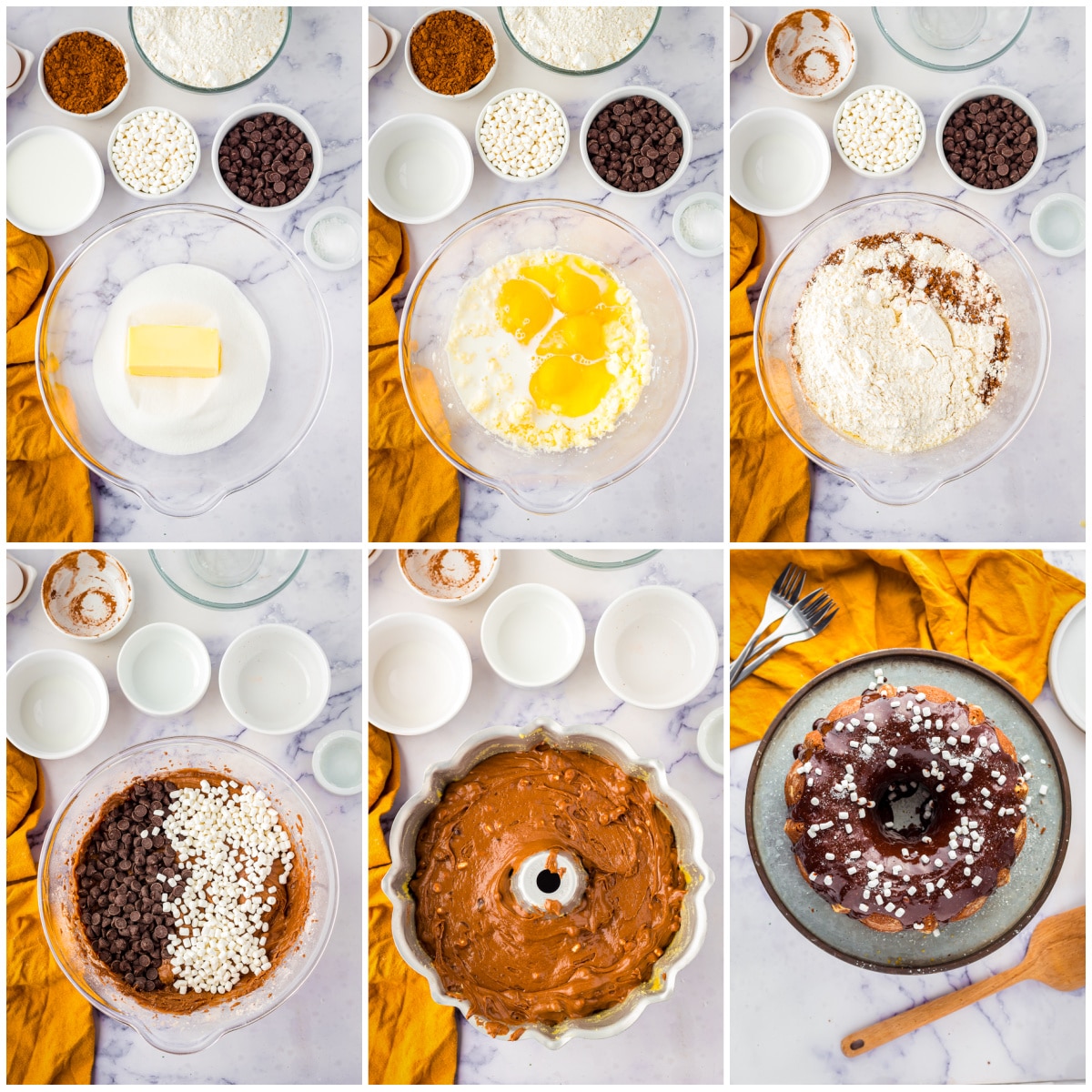 Step by step photos on how to make a Hot Chocolate Cake.