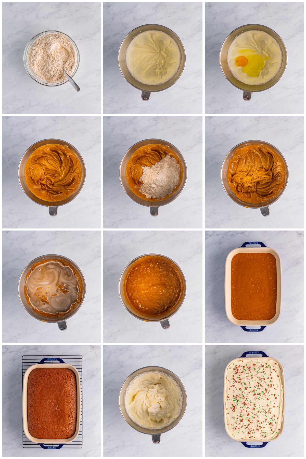 Step by step photos on how to make a Gingerbread Cake.