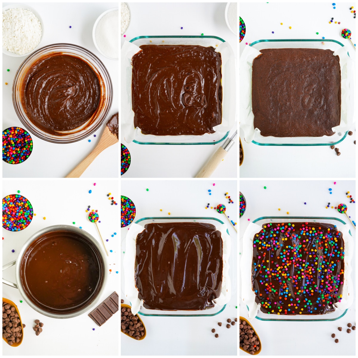 Step by step photos on how to make a Cosmic Brownie Recipe.