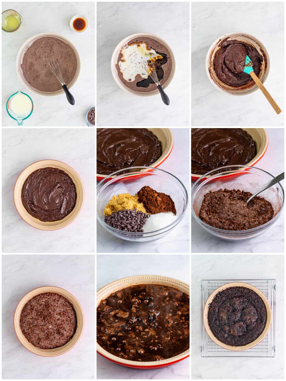 Step by step photos on how to make a Chocolate Pudding Cake.
