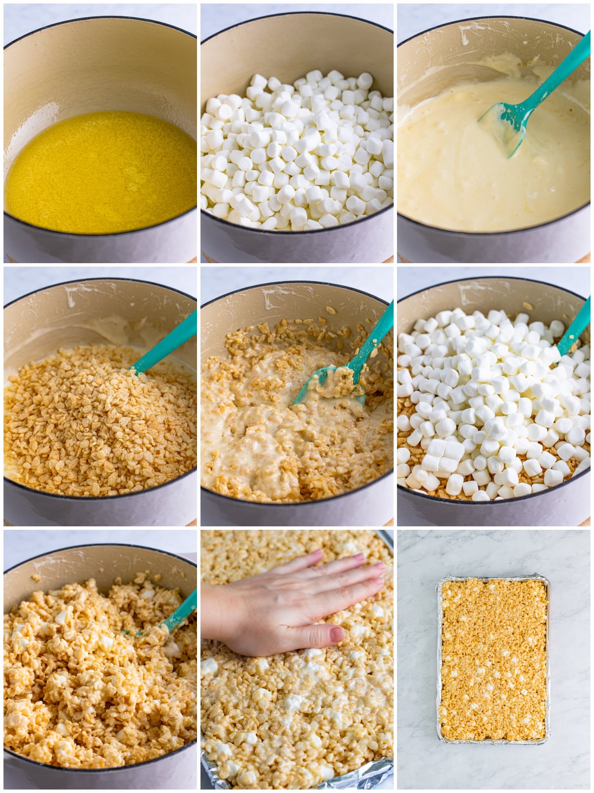 Step by step photos on how to make a Rice Krispies Treats Recipe.