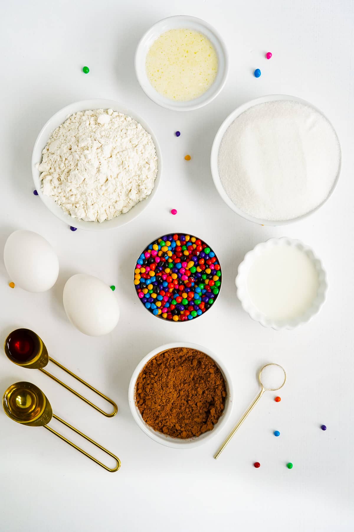 Ingredients needed to make a Cosmic Brownie Recipe.