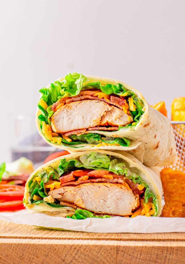 Easy Bacon Ranch Chicken Wraps