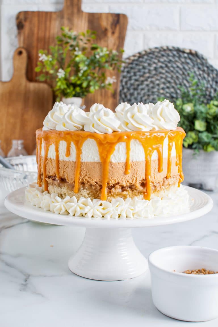 White Chocolate Mousse Cake with Butterscotch