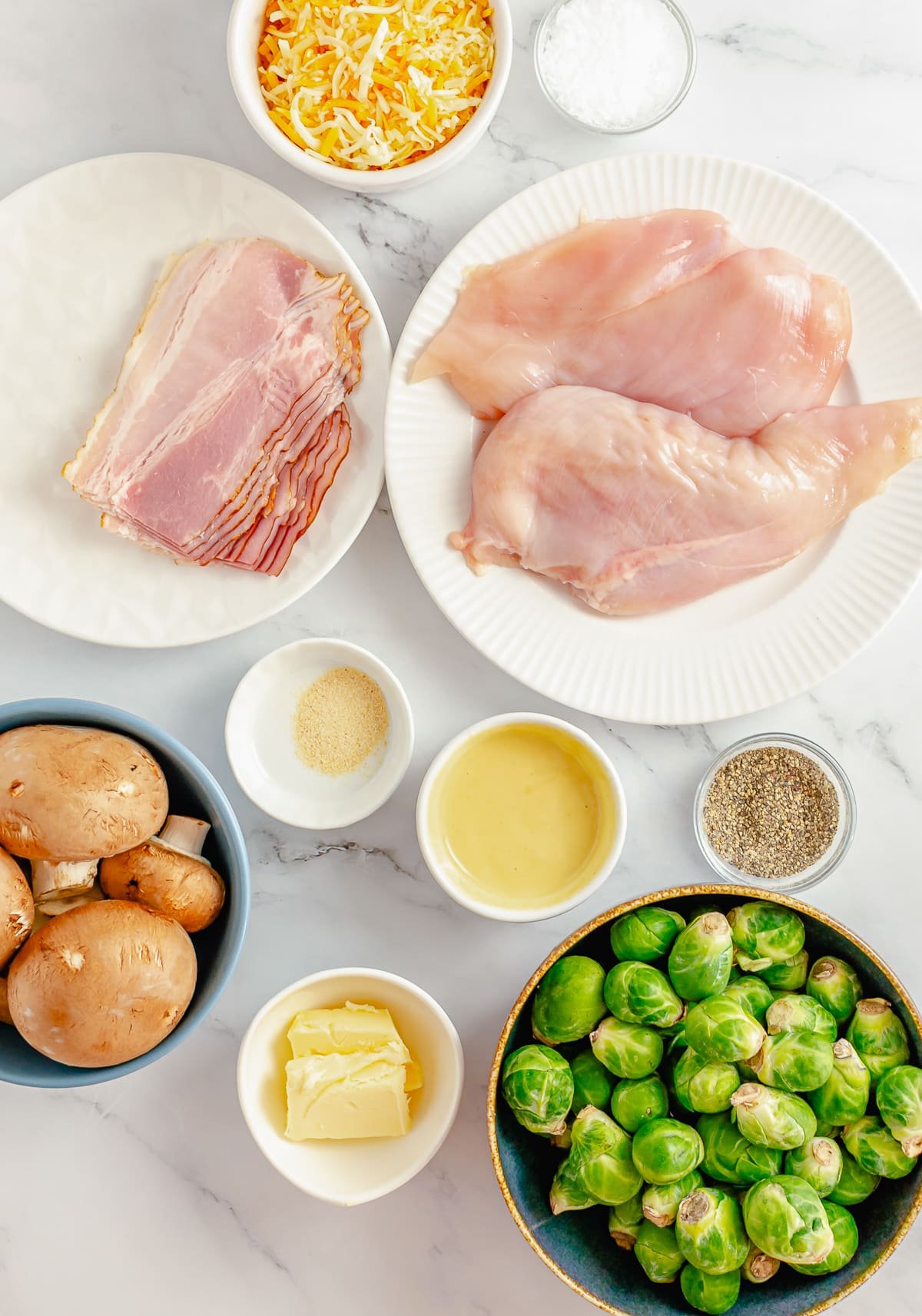 Overhead image of ingredients needed to make alice springs chicken