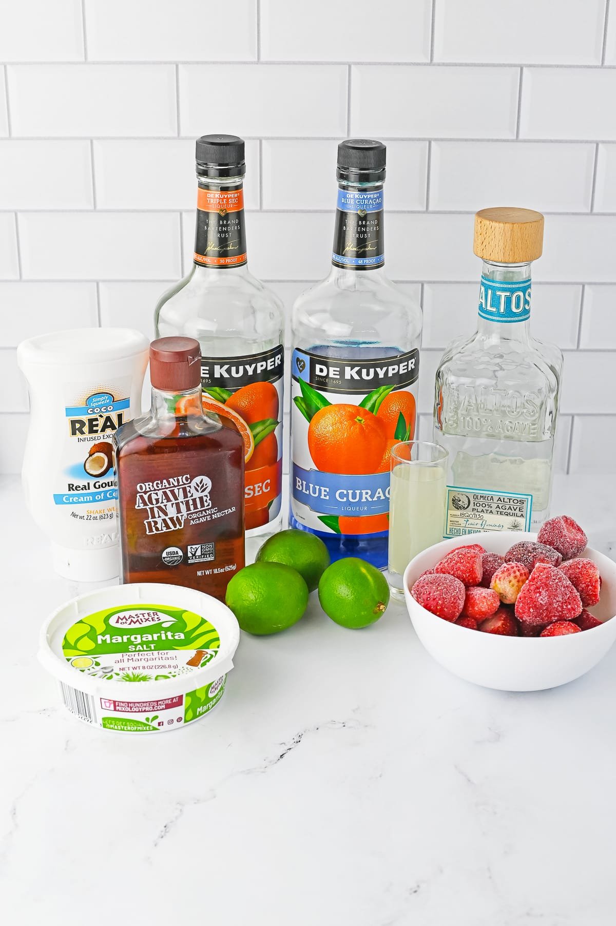 ingredients needed to make red white and blue cocktail