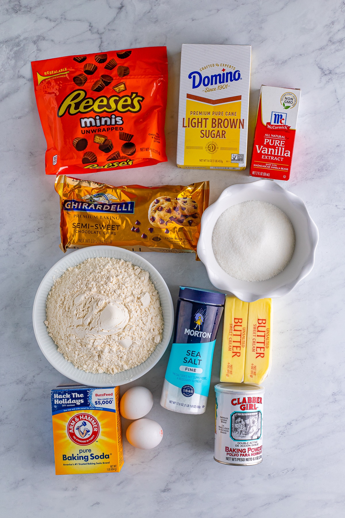 ingredients needed to make peanut butter cup cookies