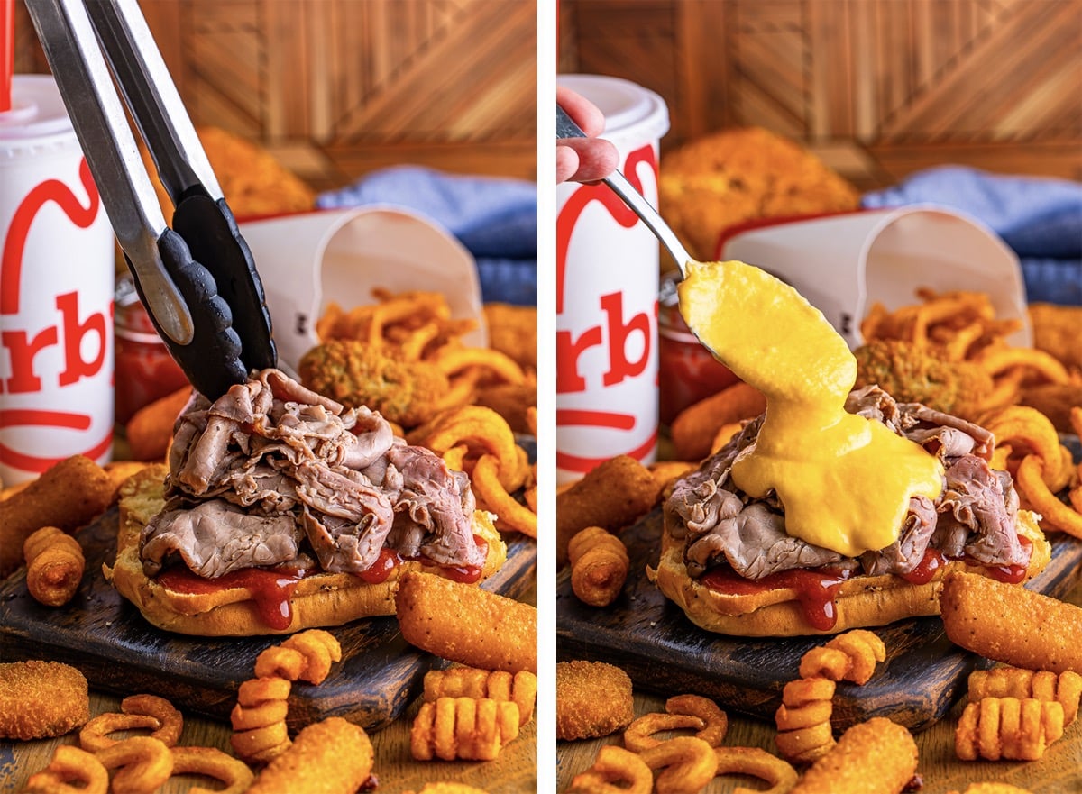 how to assemble arbys beef and cheddar
