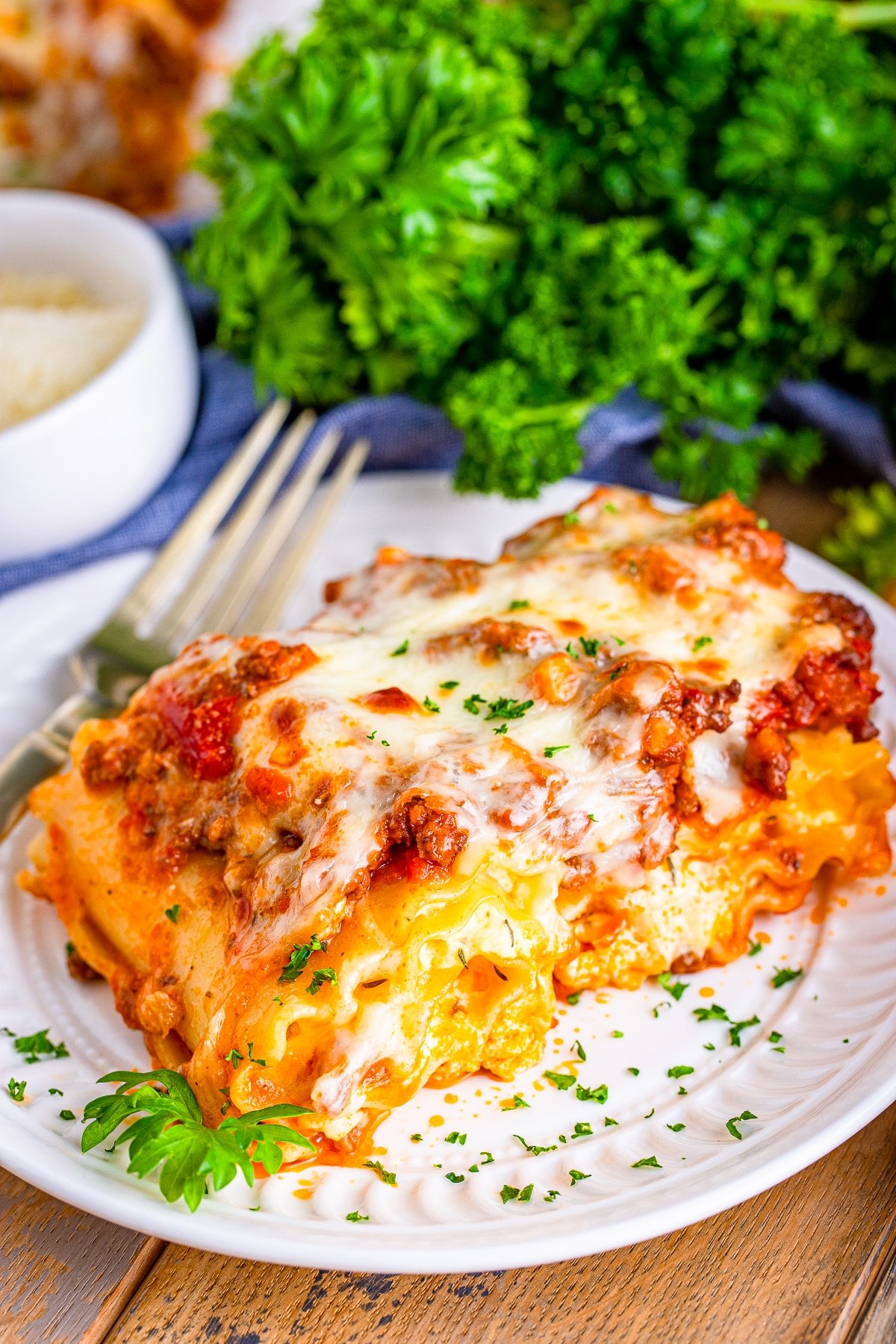 lasagna roll-ups on a white plate