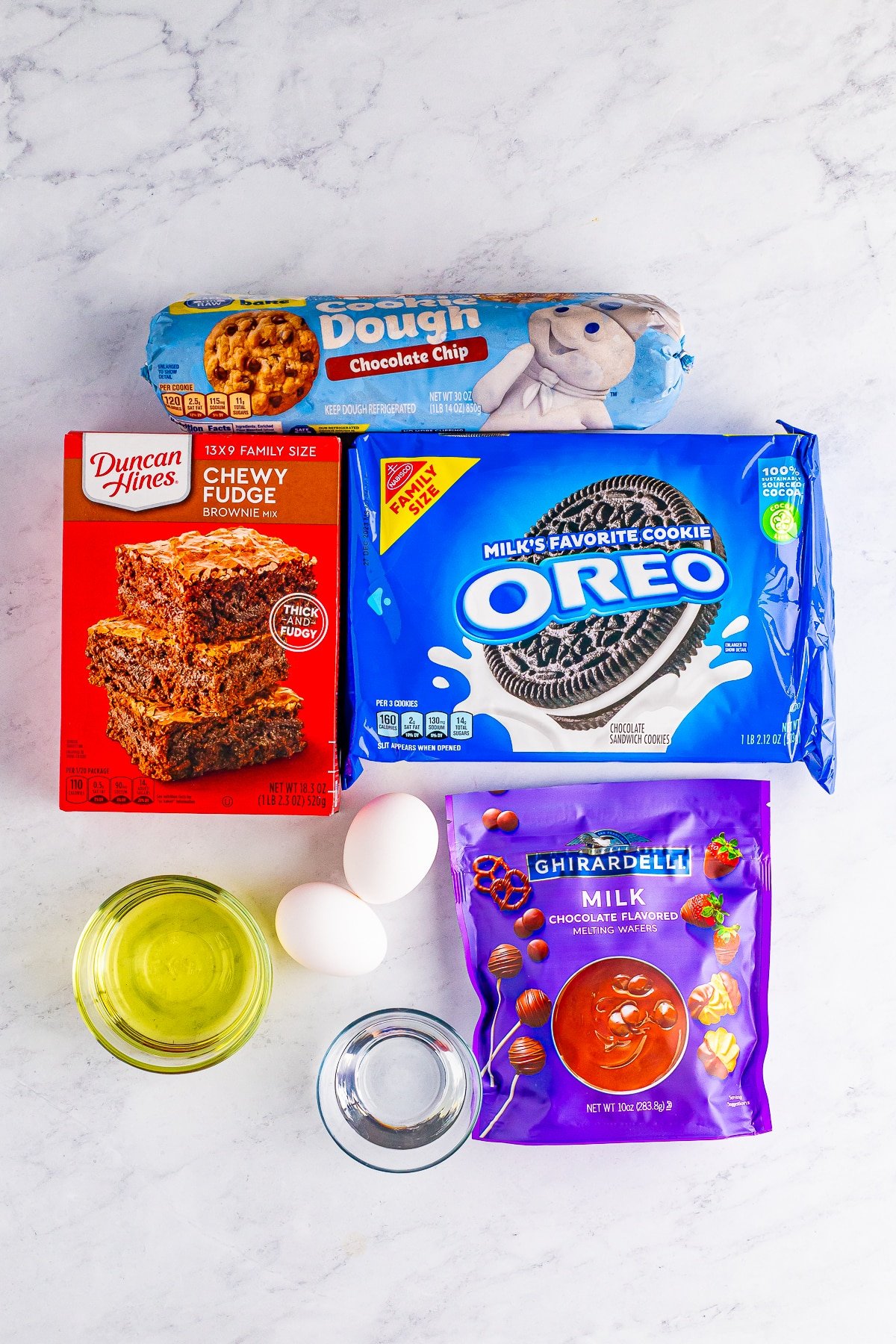 ingredients needed to make oreo bars