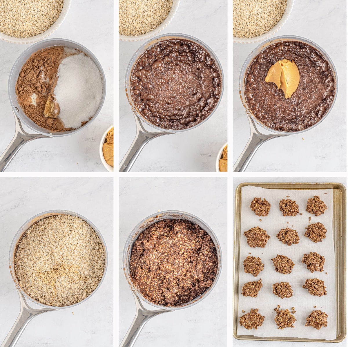 collage of images showing how to make chocolate peanut butter cookies