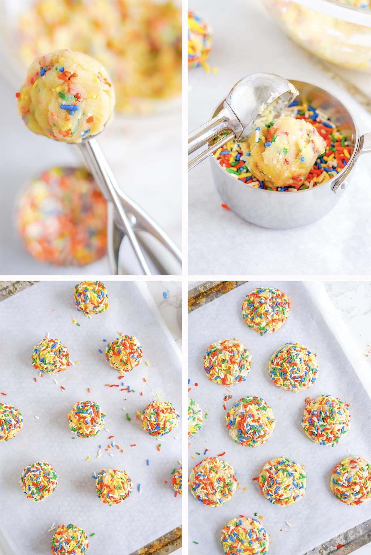 forming and baking sprinkle cookies