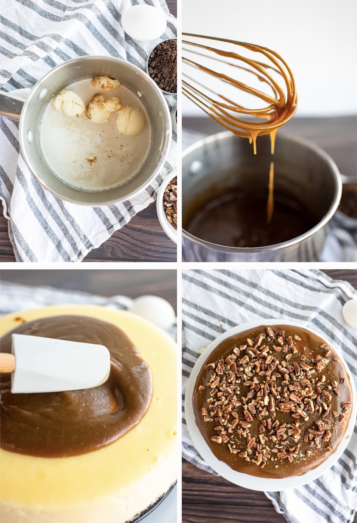 making caramel for turtle cheesecake recipe