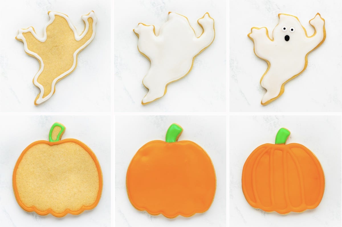 steps for decorating halloween sugar cookies