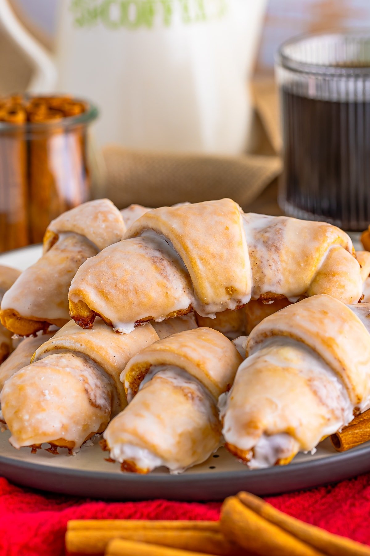 crescent roll cinnamon rolls on serving platter