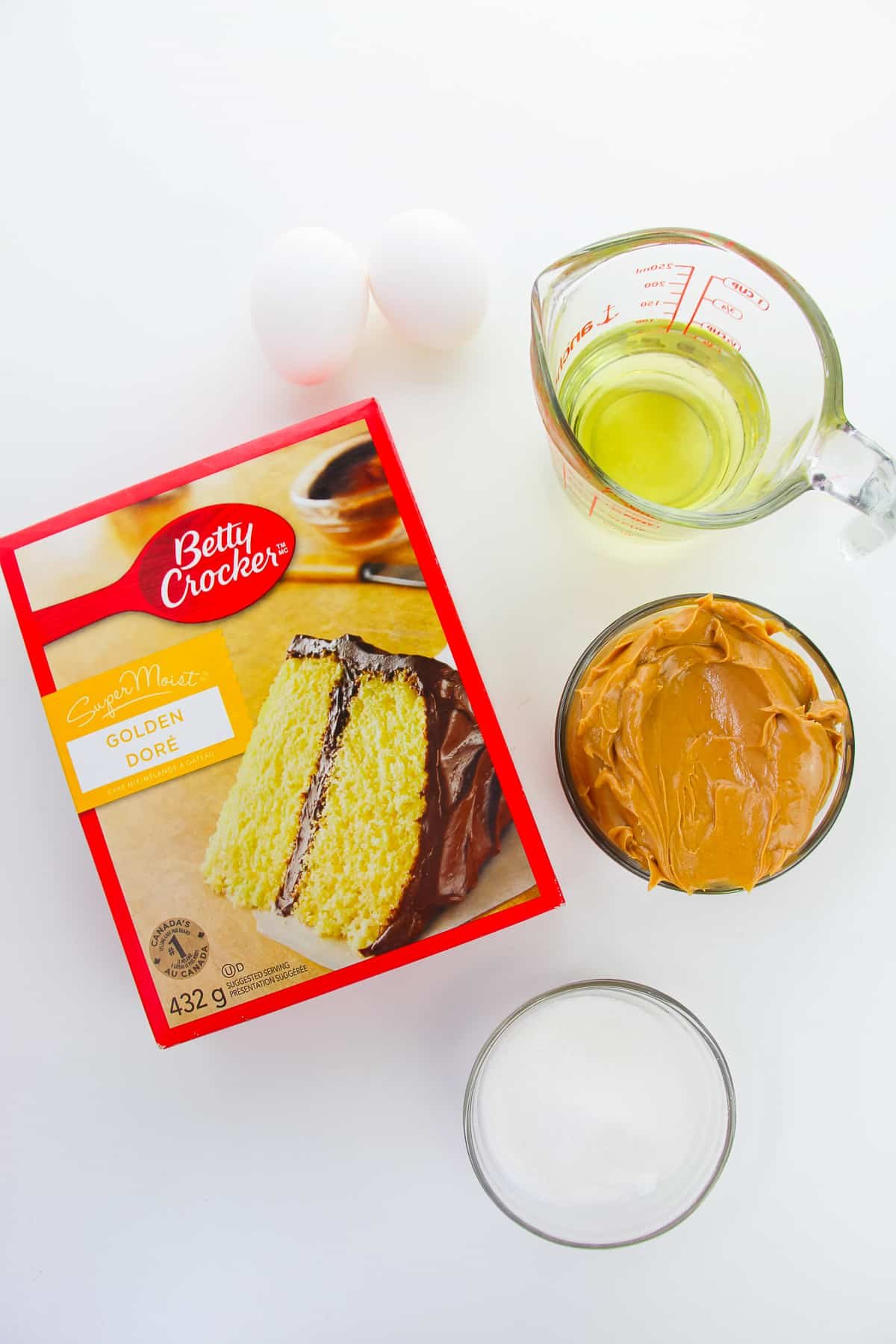 ingredients needed to make peanut butter cake mix cookies