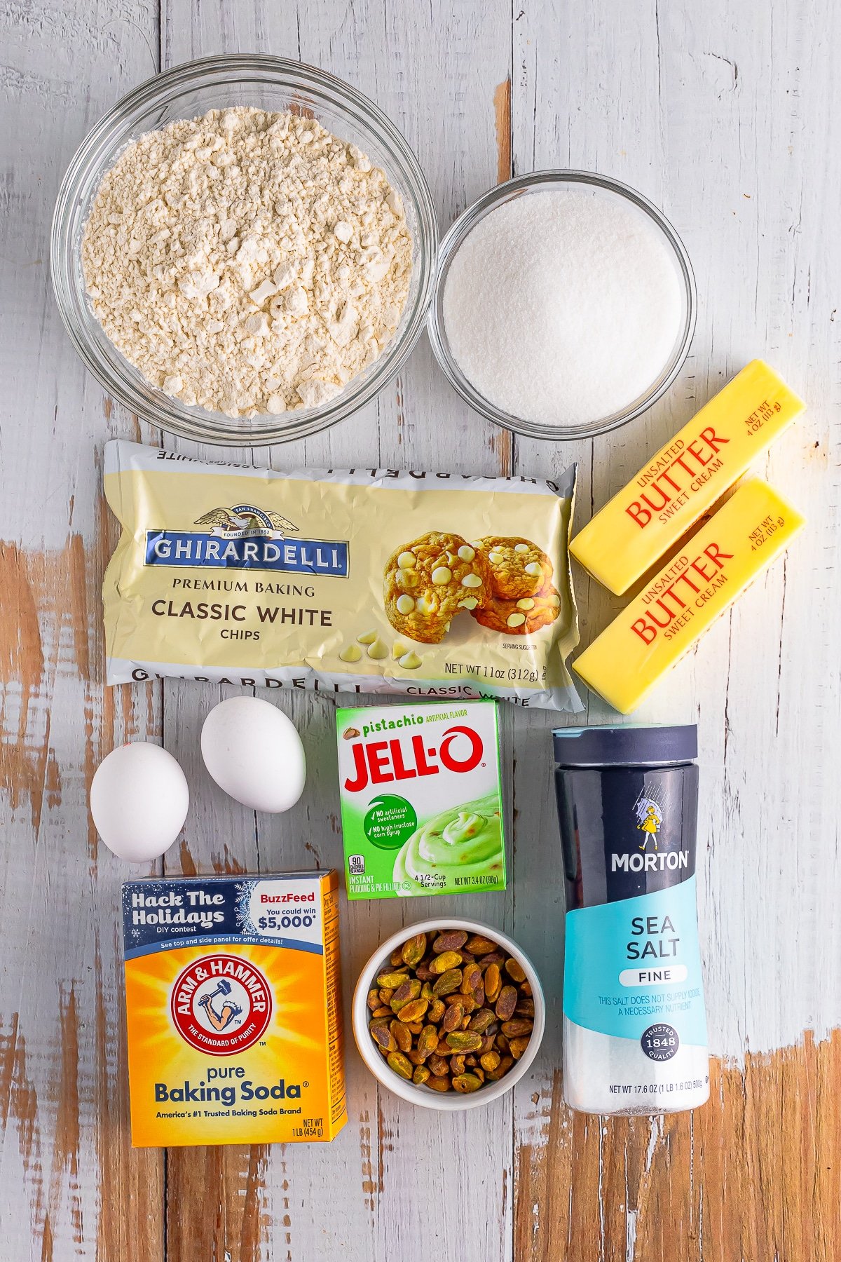 ingredients needed to make pistachio cookies