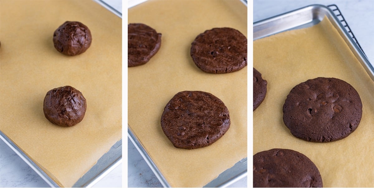 baking triple chocolate cookies
