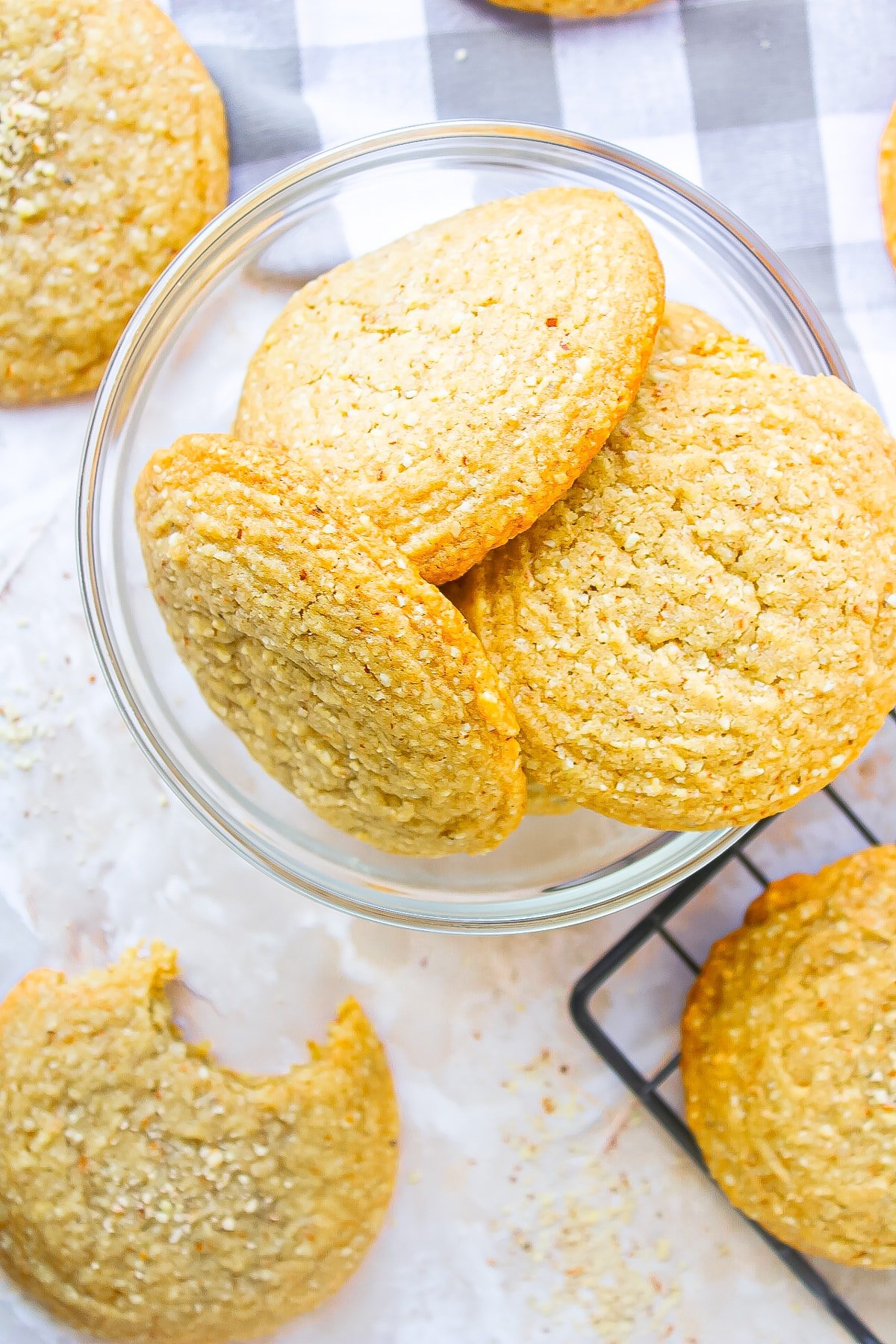 almond cookies in a bowl