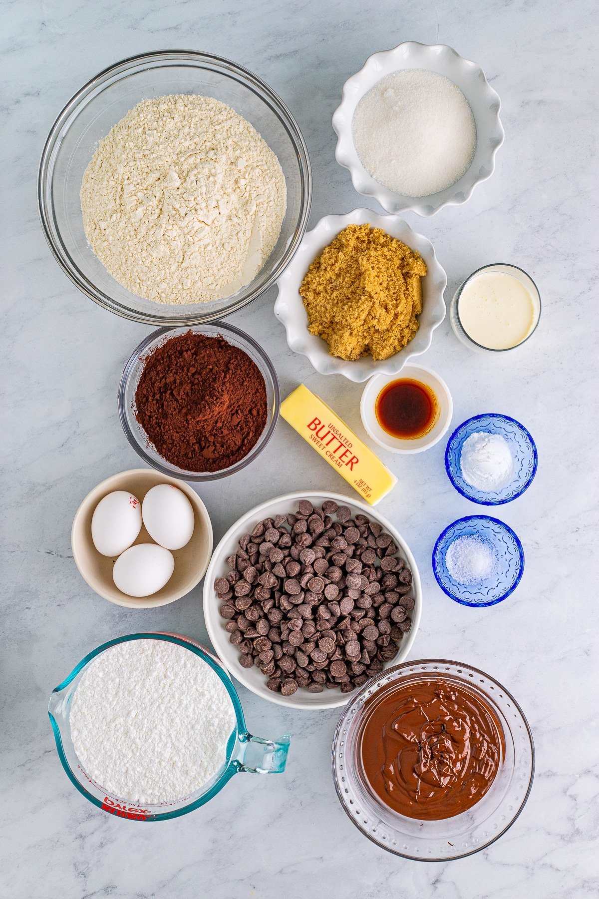 ingredients needed for triple chocolate cookies
