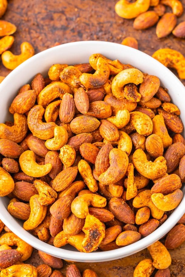 Savory Spiced Nuts (Oven Roasted in 20 Minutes) - This Silly Girl's Kitchen