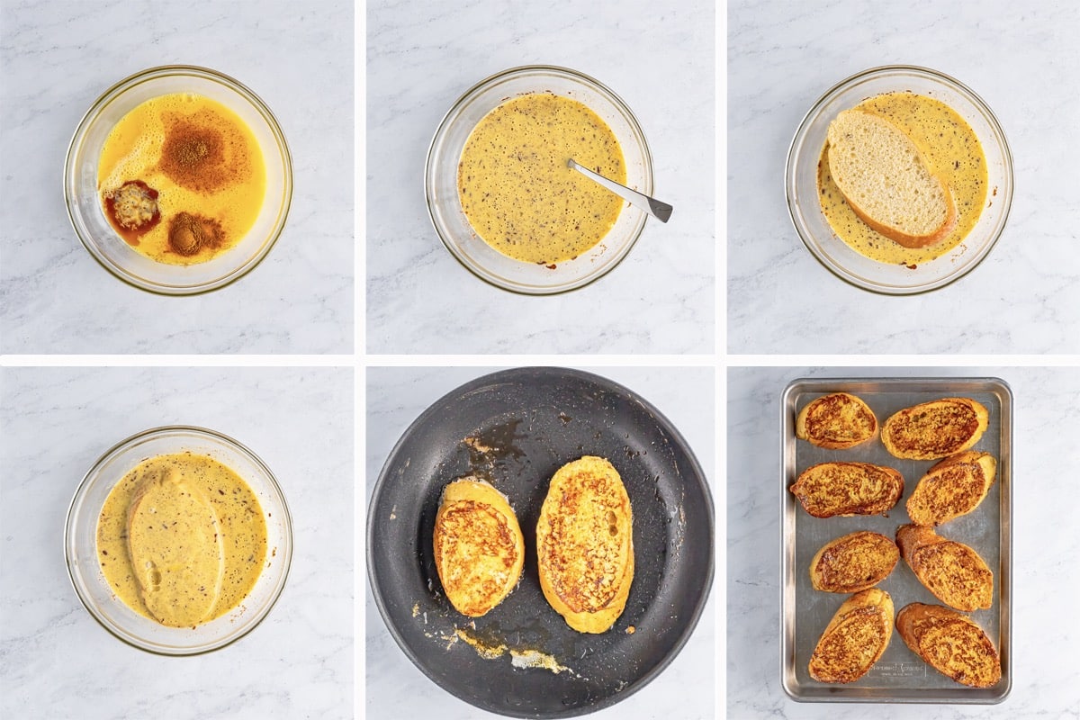 steps on making eggnog french toast