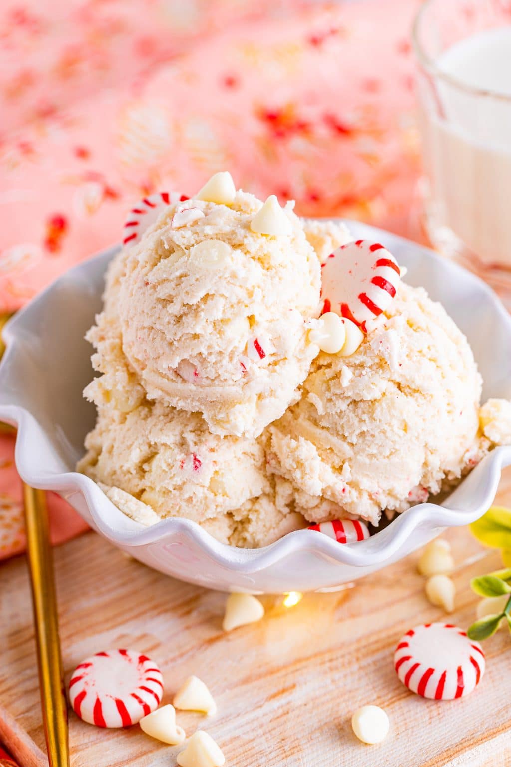 Easy Edible Cookie Dough Recipe (White Chocolate Peppermint)