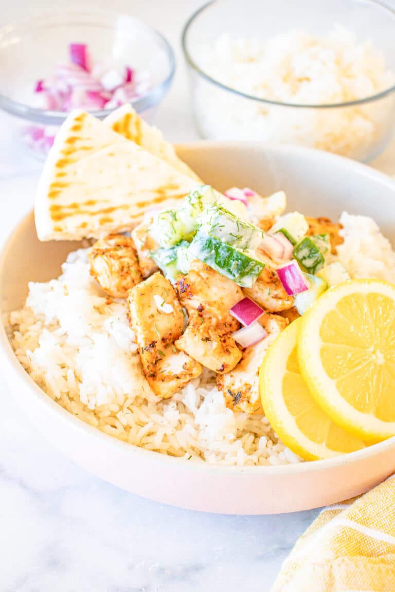 Greek Chicken Bowls Recipe with Tzatziki