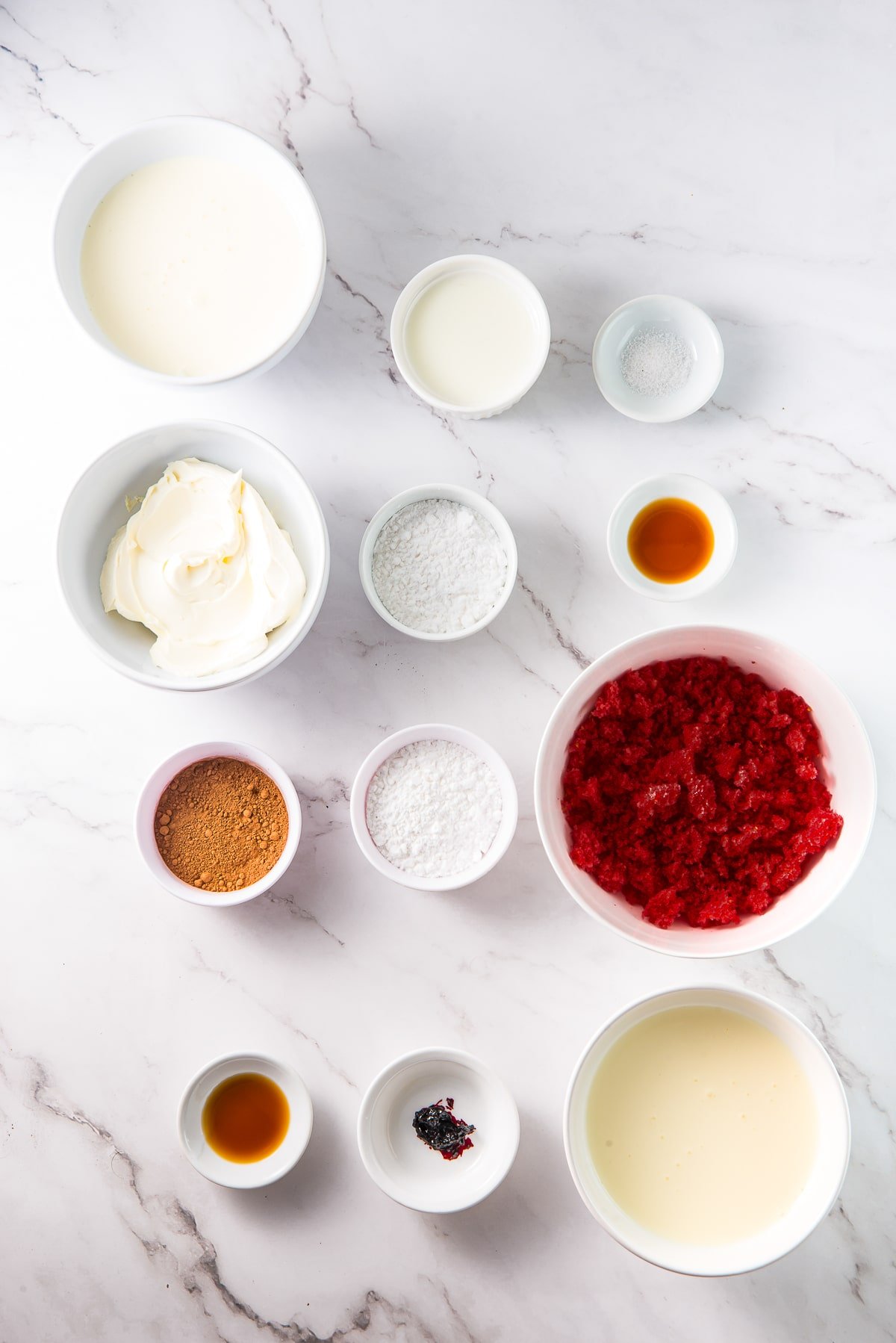 ingredients needed to make red velvet ice cream