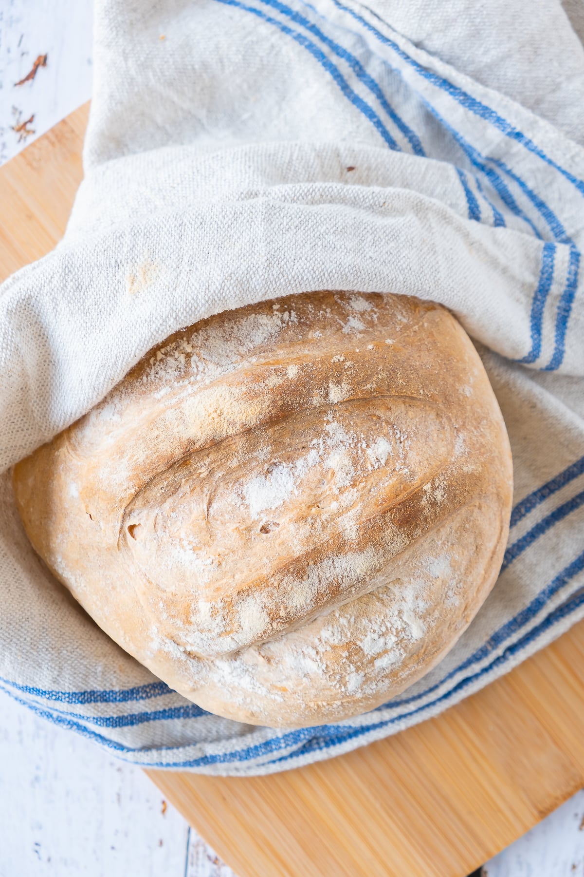 overhead image easy sourdough bread recipe