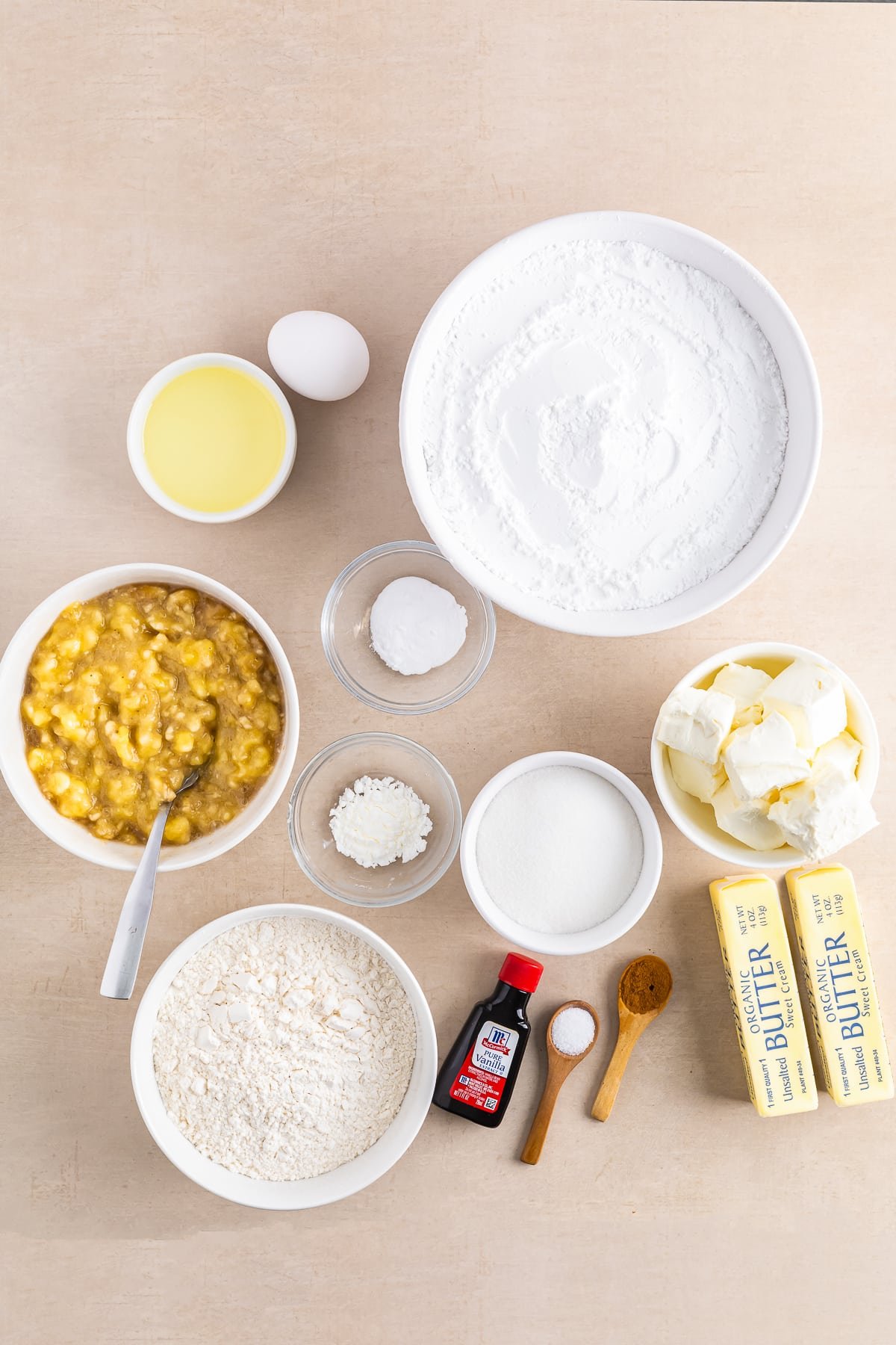 ingredients needed to make banana cupcakes recipe