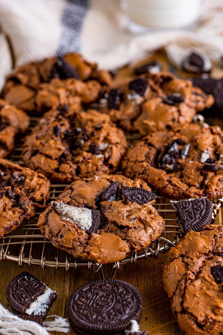 Fudgy Brownie Cookies (with Oreos) - This Silly Girl's Kitchen