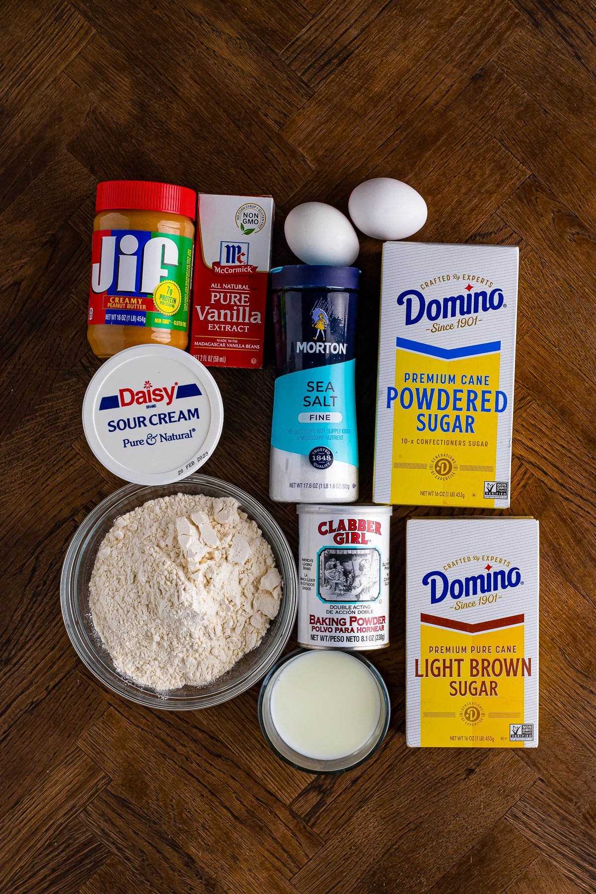 ingredients needed to make peanut butter doughnuts