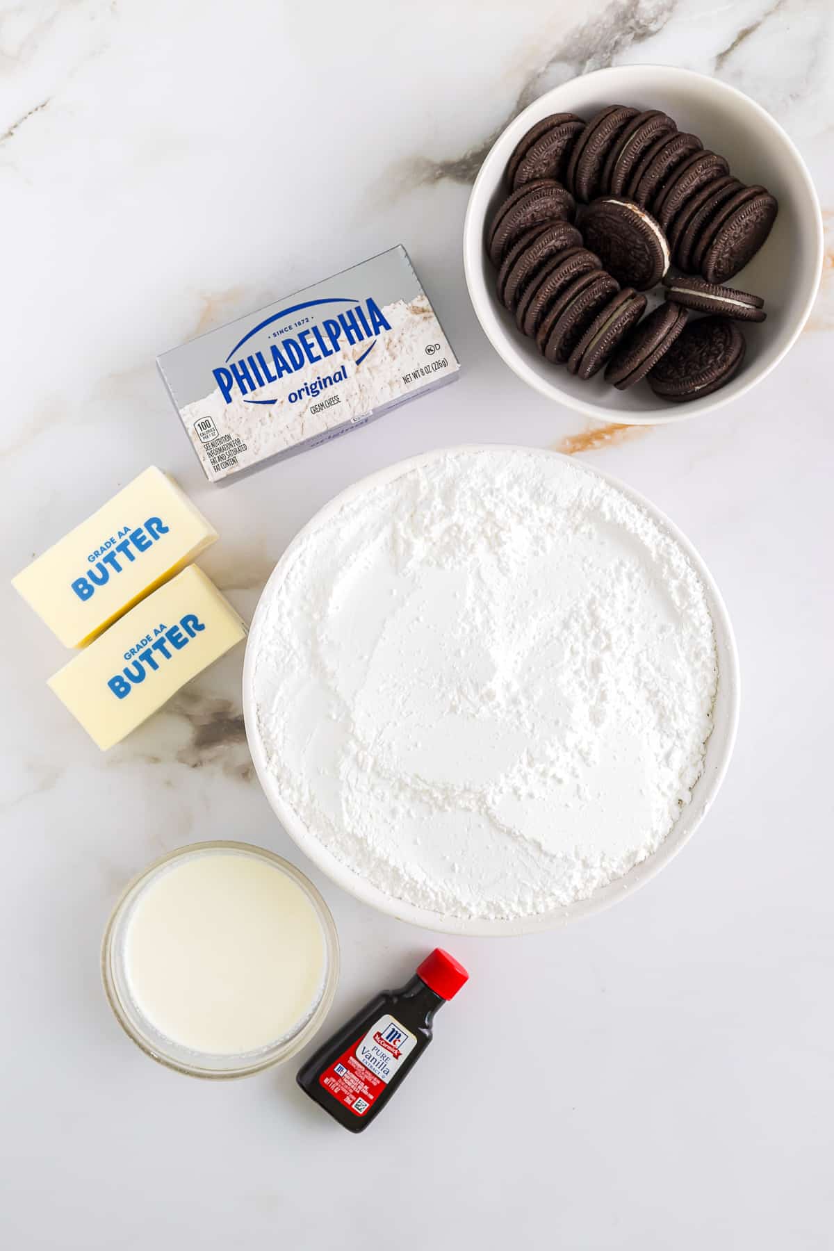 ingredients needed for oreo buttercream frosting