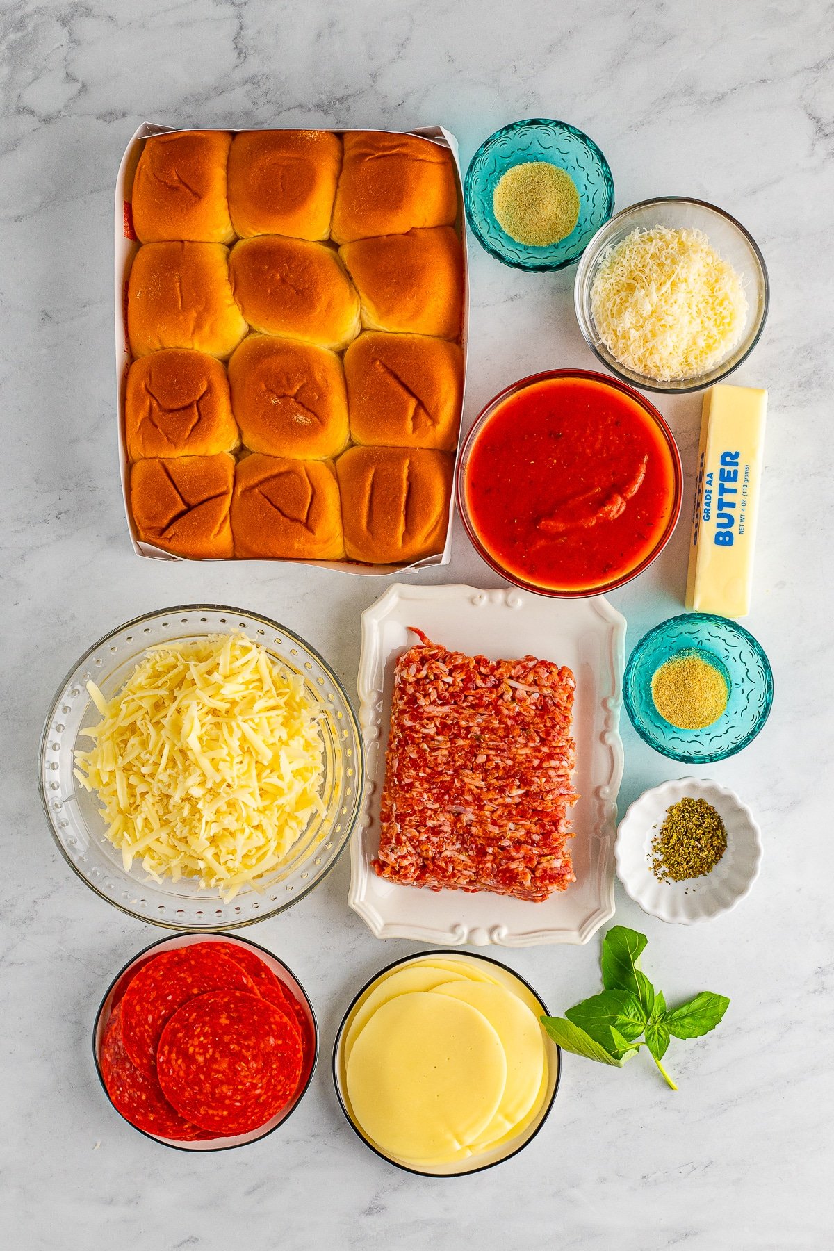 ingredients needed to make pizza sliders