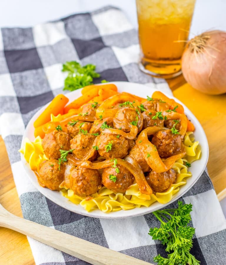 Slow Cooker French Onion Meatballs