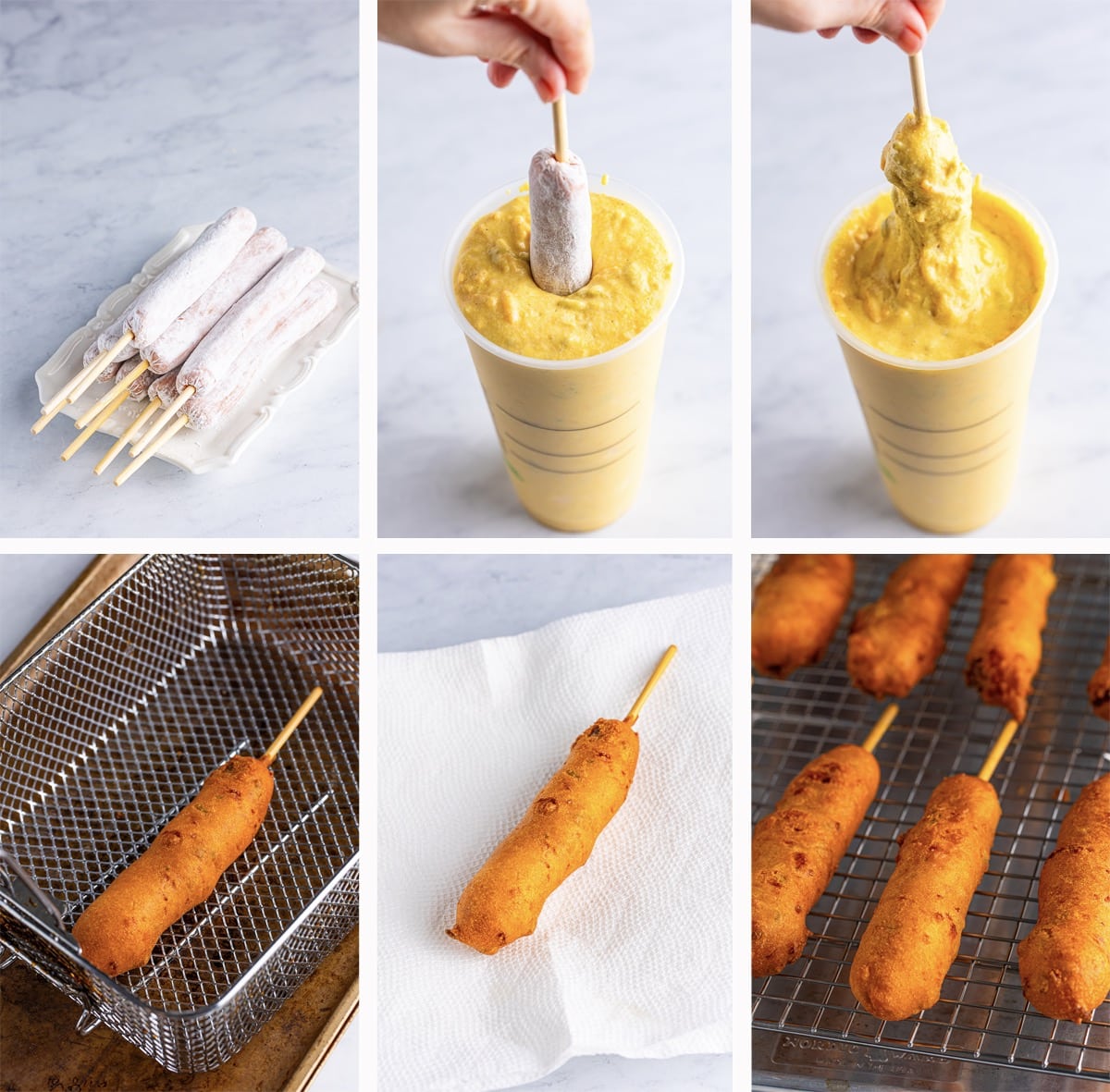 dipping and frying hot dogs for corn dogs recipe